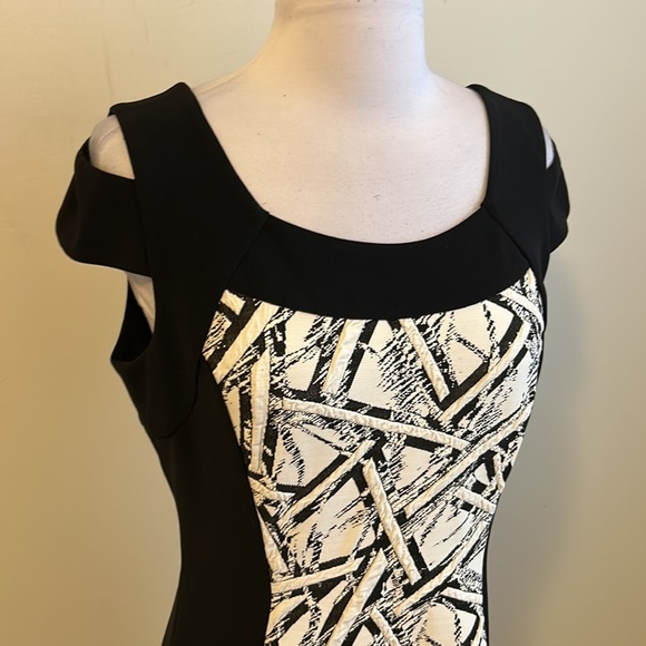 Joseph Ribkoff Shoulder Cut Out Abstract Dress - Picture 5 of 7